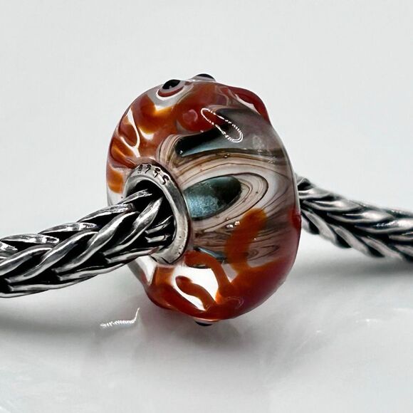 TROLLBEADS Rare Crab Unique LAA 925S NEW! Brick Red Critter, Sea Green & Browns - Picture 6 of 9